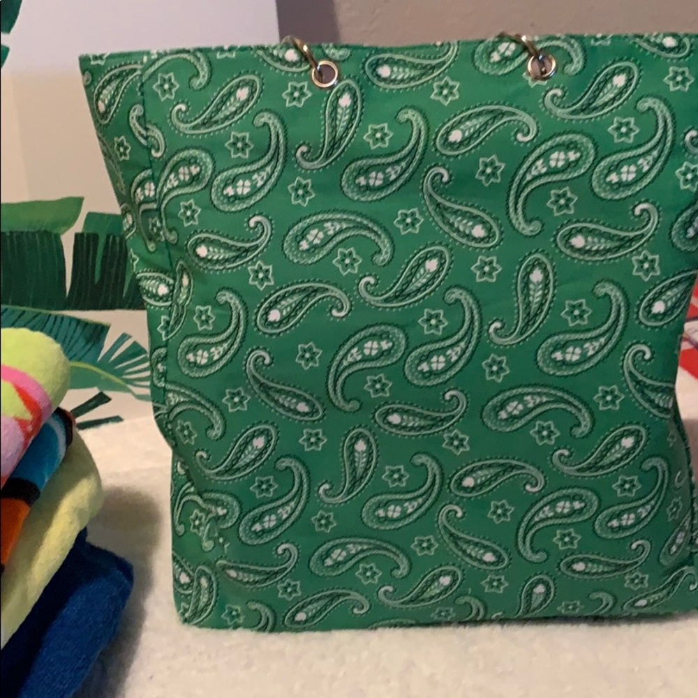 NEIMAN MARCUS BANDANA BAGS IN GREEN, RED & BLUE - Picture 4 of 8